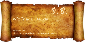 Váradi Balda névjegykártya